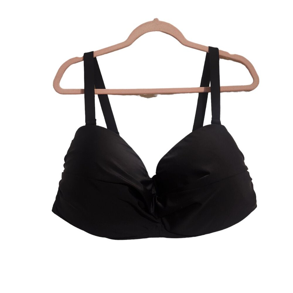 Time and Tru Women's Plus Black Molded Cup Bikini Swim Top, Sizes 2X
